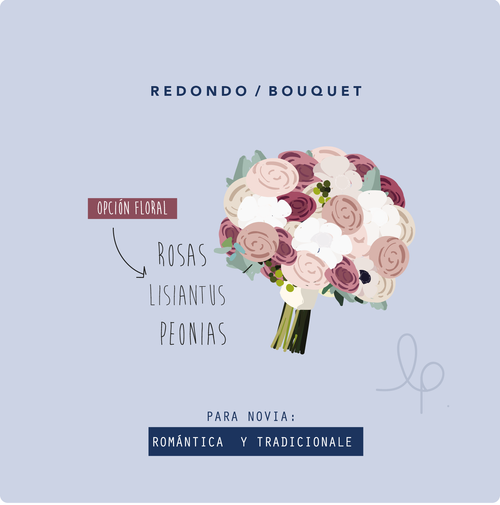 Ramo redondo clásico en tonos marfil y blush