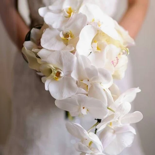 Bouquet tipo cascada para ceremonia clásica