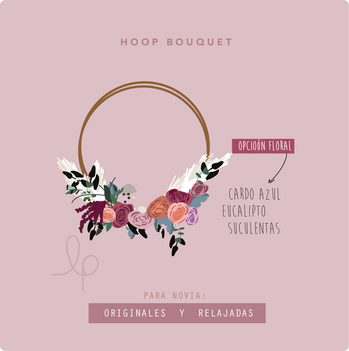 Esquema de ramo hoop con aro metálico