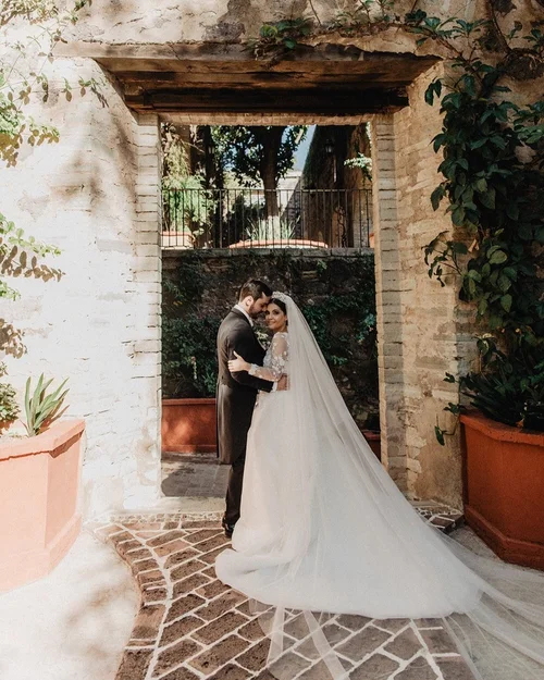 A-line with tulle skirt and lace bodice